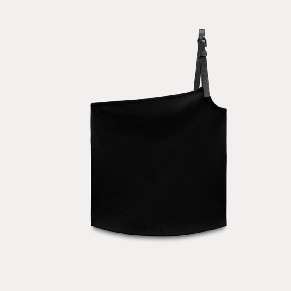 Zara Black One-Shoulder Top